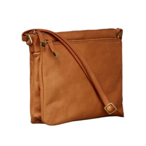 MARGOT New York Whiskey Tan Leather Accordion Crossbody